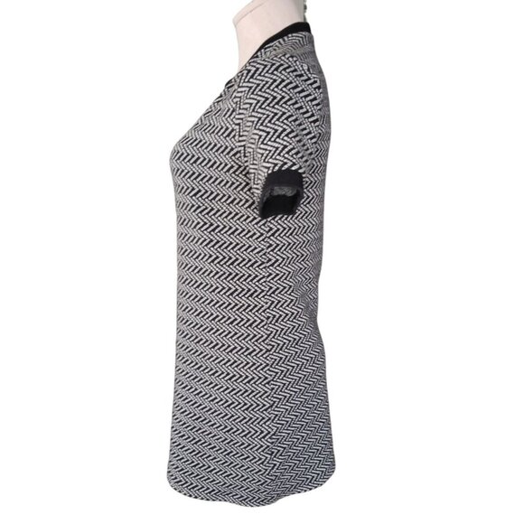 Forever 21 GoGo Mini Ringer TShirt Dress Black White Chevron Womens M Retro - Picture 7 of 11